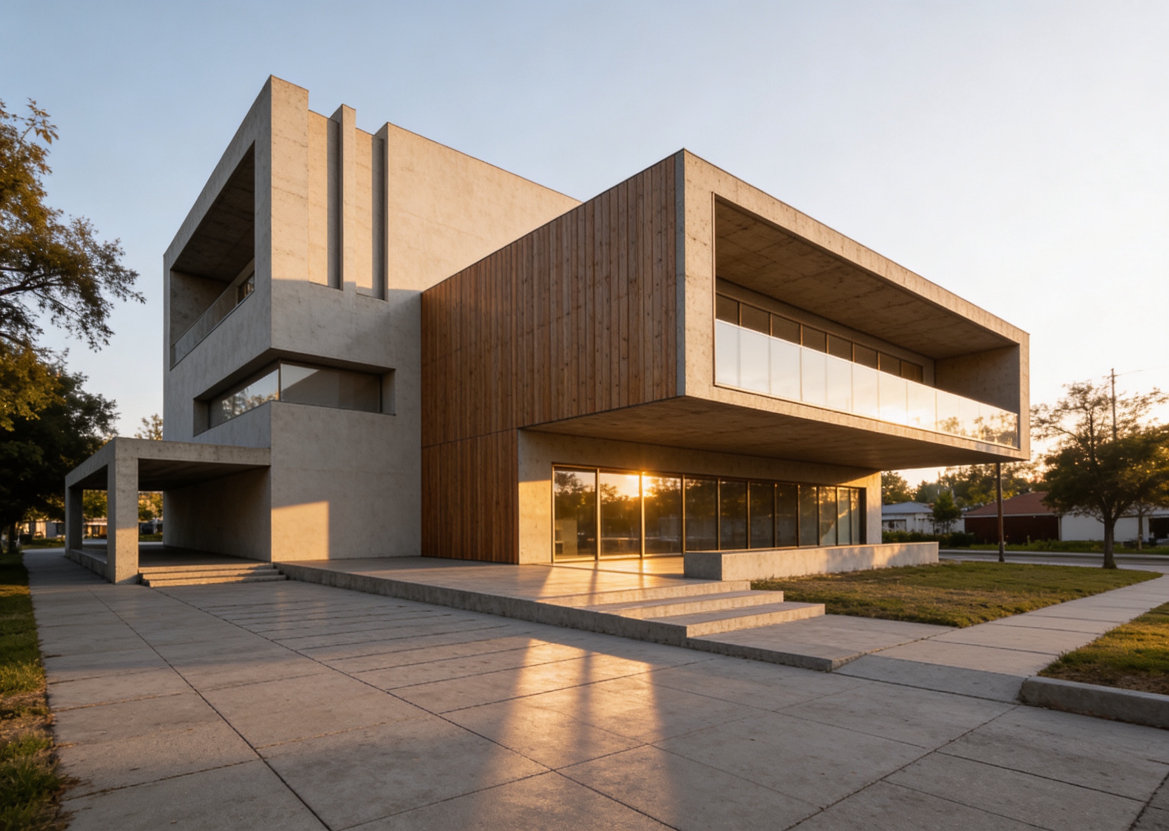 Photorealistic render of a modern cliff house
